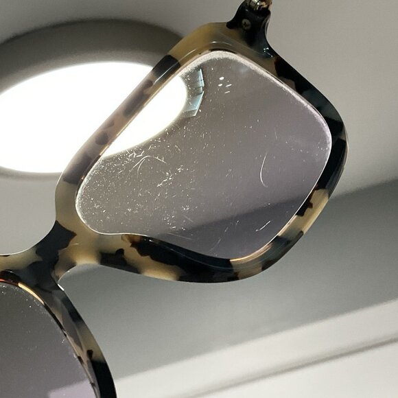 Prada SPR10V-F 511-757 Ivory Havana Square Sunglasses Scratched Lenses main image 7